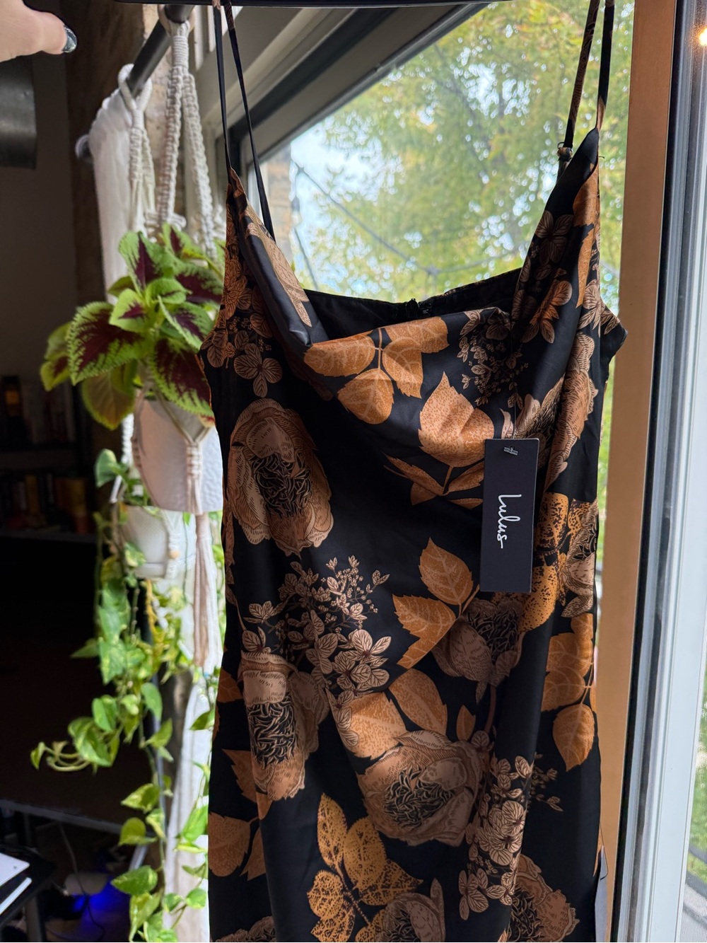 Lulu’s Fall Floral Silk Dress - Picture 2 of 2